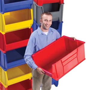Product Image for 03050202 Plastic Storage Super Size Bin 20  x 12-3/8  x 12  Red