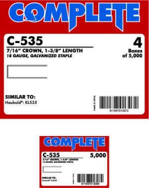 Product Image for 05200335 Medium Crown 18Ga Staple 535  7/16  Crown  1 3/8 