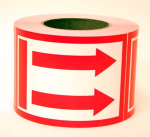 Product Image for 08010278 2 Up Arrows 4 X6  Red on White Gloss