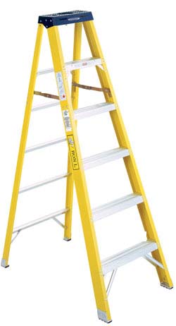 Product Image for 10011770 Step Ladder Heavy Duty Fiberglass Yellow  6'