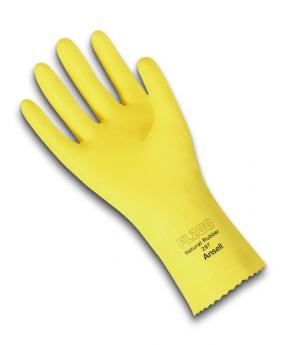 Product Image for 43061310 Glove 20ml Latex 297 Cotton Flock #9 Yellow Pebble Grip