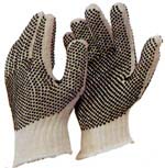 Product Image for 43990109 Glove White Cotton Knit with Black PVC Dot Palm Mens