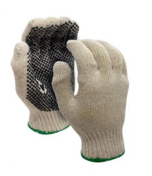 Product Image for 43060079 Glove White Cotton/Poly Black PVC Dot Palm Fisher Knit Lg
