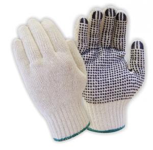 Product Image for 43060091 Glove White Cotton/Poly PVC Dots One Side Fisher Knit Small