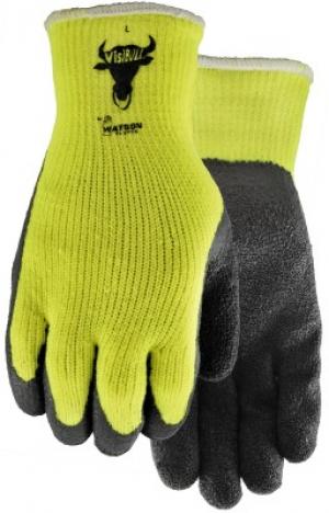 Product Image for 43060164 Glove Rubber Coated Palm/Yellow Knit  Visibull  Thermal Sm