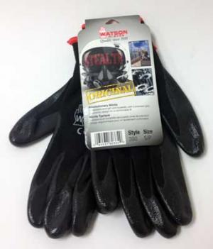 Product Image for 43060378 Glove Nitrile Coated Palm  Stealth  Econo Nylon Back  Lg