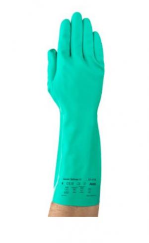 Product Image for 43060539 Glove Nitrile Green Solvex 15mil 13  Size 8