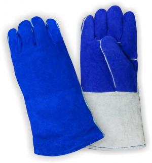 Product Image for 43060617 Blue Welding Glove Leather/Split Thermal Cotton Liner