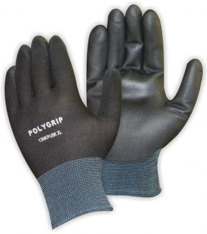 Product Image for 43061346 Glove Black Polyester Knit Polyurethane Palm Large