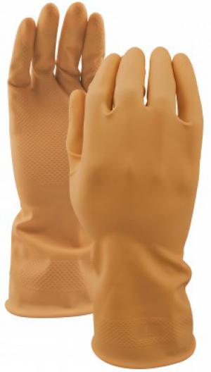 Product Image for 43061456 Glove Rubber Flock Lined Marigold 18Mil Diamond Pattern Med